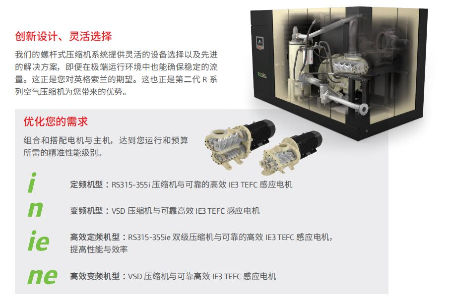 RS200-355KW 雙級壓縮高效空壓機(jī)(圖2)