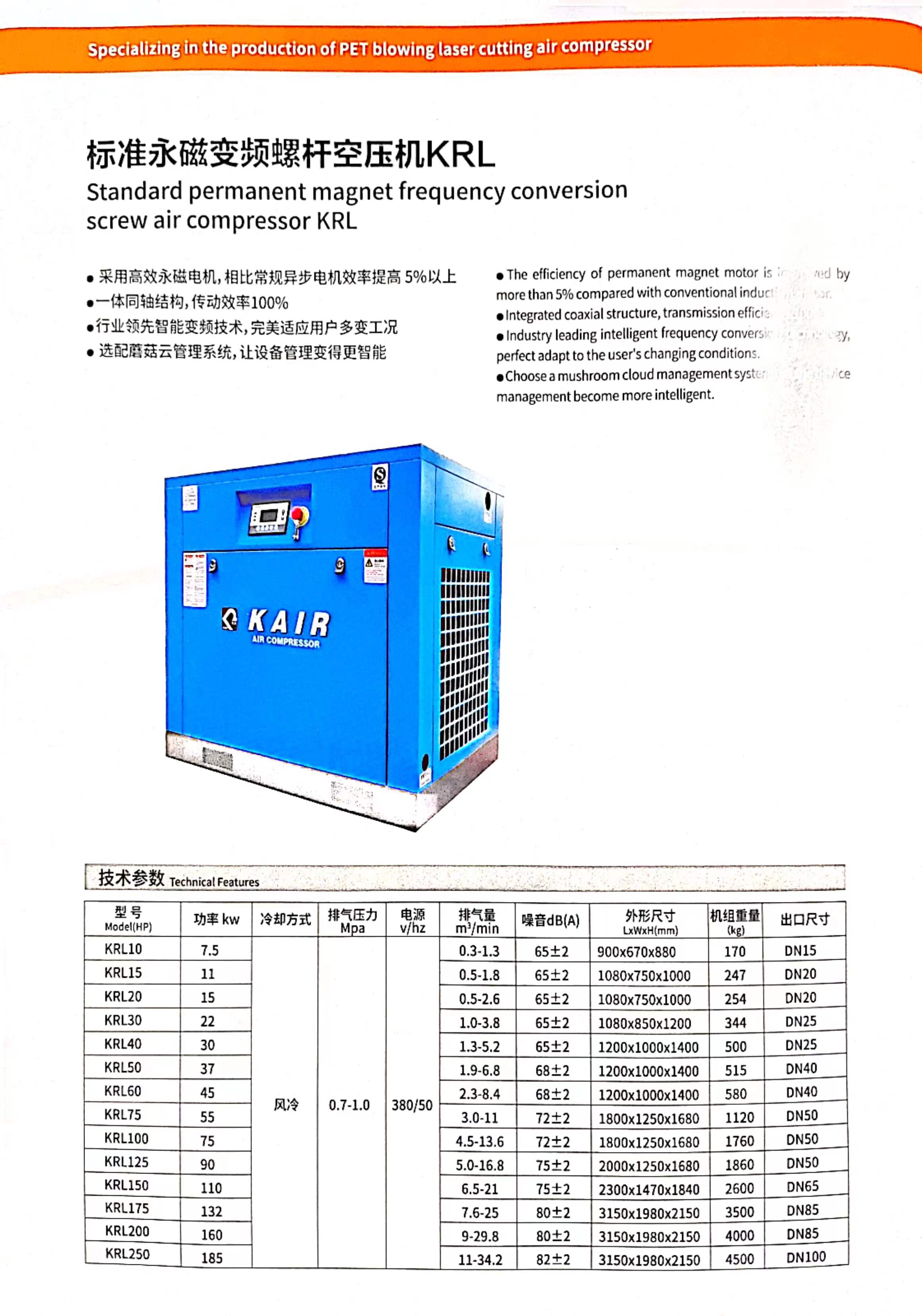 中高壓KRL系列永磁變頻螺桿空壓機(jī)(圖2)