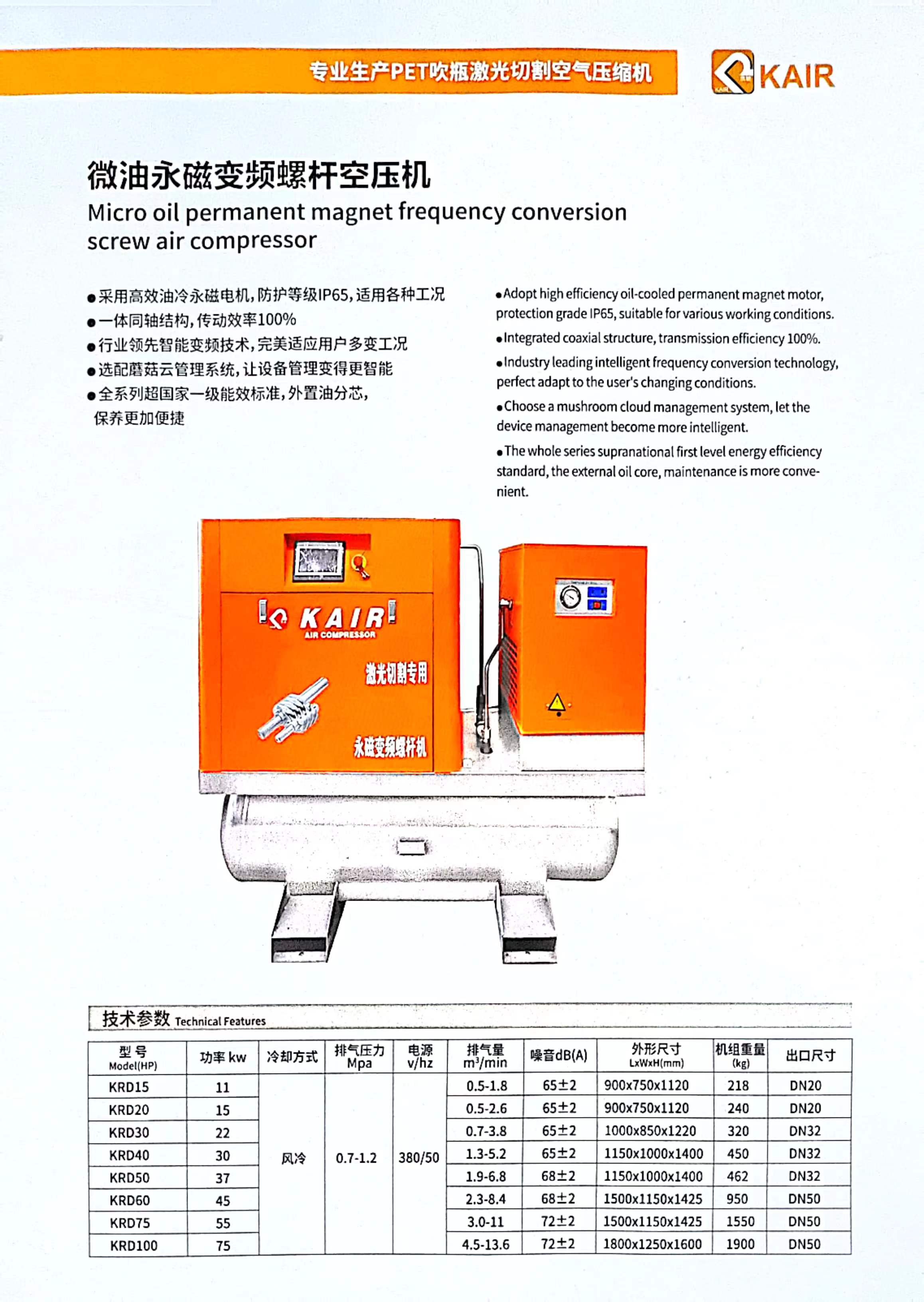 KRD微油永磁變頻螺桿空壓機(jī)(圖2)